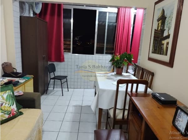 Venda Apartamento 01 Dormitório no Centro de São Vicente Vista Mar! 01 Vaga Garagem!