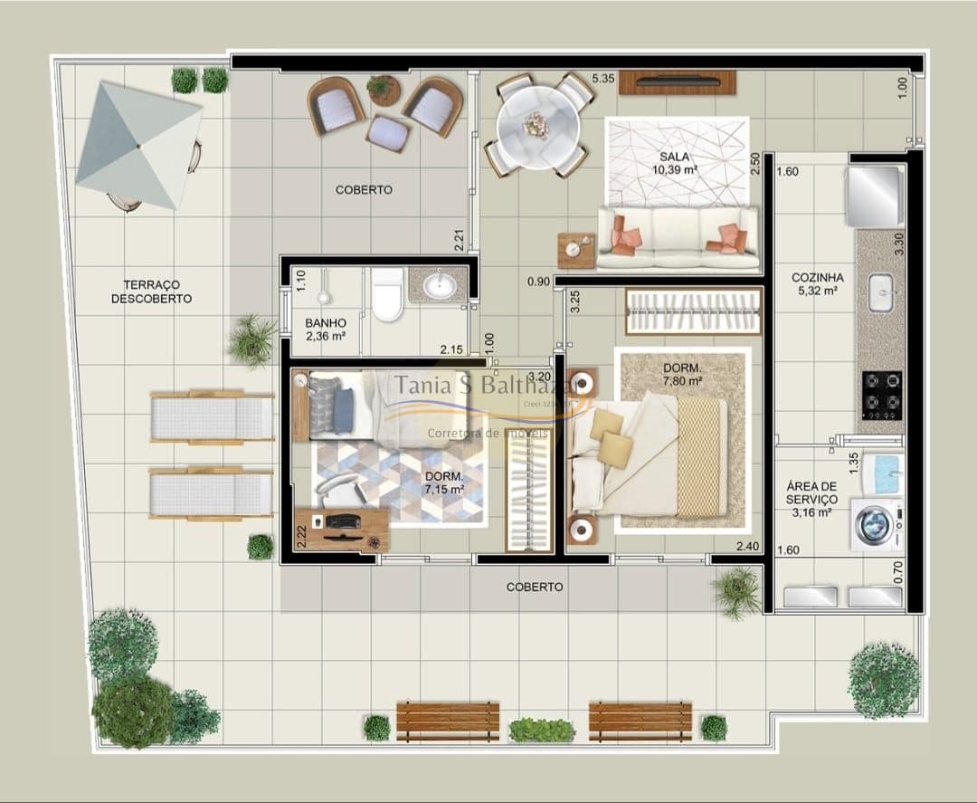 Apartamento Garden com 2 Dormitórios à venda - Embaré - Santos/SP