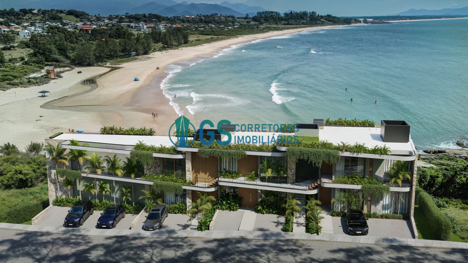 Apartamentos frente mar de 3 dormitórios com vista panorâmica na Praia da Gamboa em Garopaba/SC