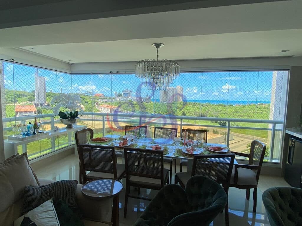 Apartamento com varanda gourmet vista mar no Living Resort.