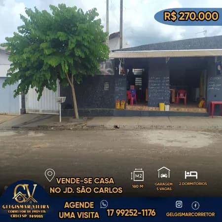 🏡 VENDE-SE CASA NO JD. SÃO CARLOS - BEBEDOURO - SP 🏡