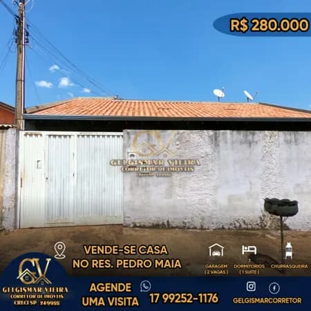 🏡 VENDE-SE CASA NO RES. PEDRO MAIA – BEBEDOURO 🏡