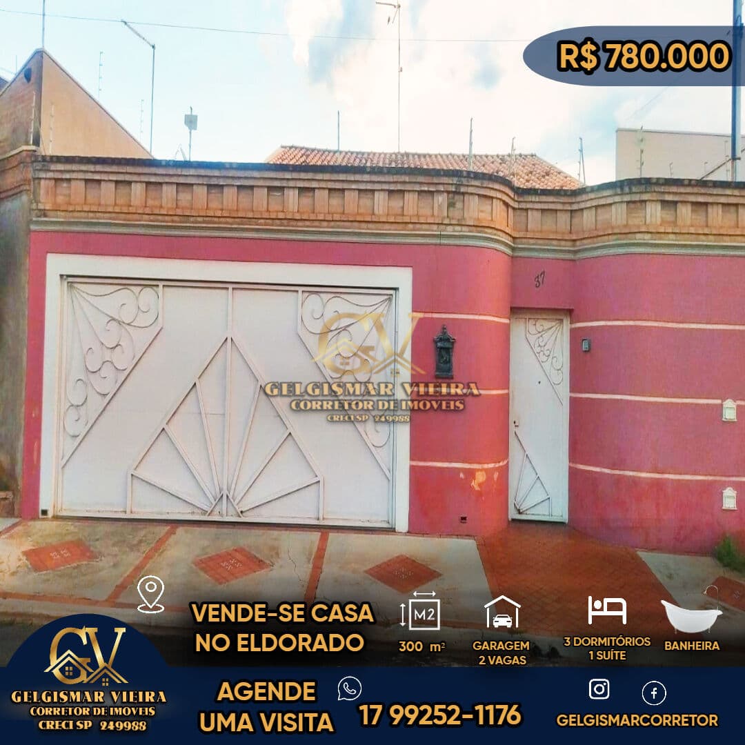 🏡 VENDE-SE CASA NO PARQ. RES. ELDORADO - BEBEDOURO-SP 🏡