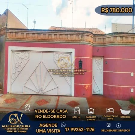 🏡 VENDE-SE CASA NO PARQ. RES. ELDORADO - BEBEDOURO-SP 🏡