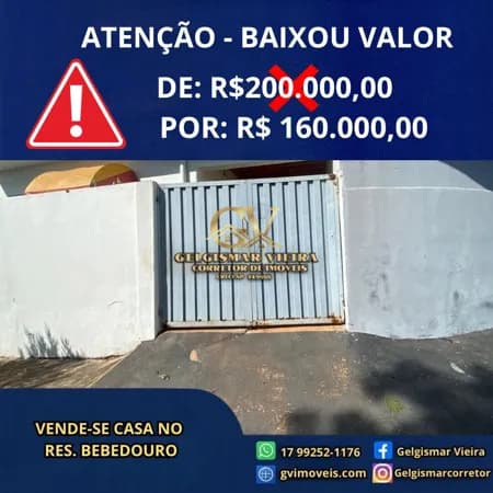 🏡 VENDE-SE CASA NO RESIDENCIAL BEBEDOURO - BEBEDOURO - SP 🏡