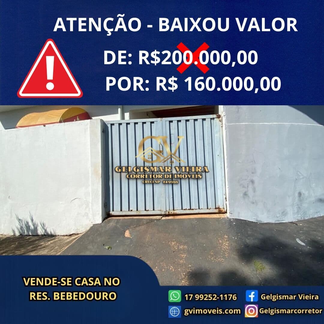 🏡 VENDE-SE CASA NO RESIDENCIAL BEBEDOURO - BEBEDOURO - SP 🏡