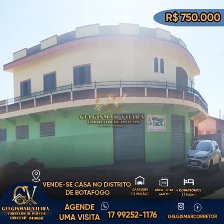 🏡 VENDE-SE CASA NO DISTRITO DE BOTAFOGO - SP 🏡