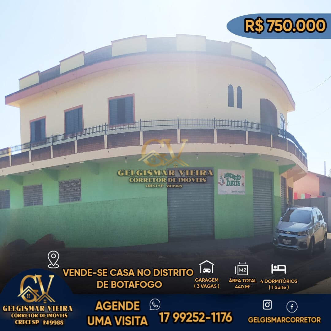 🏡 VENDE-SE CASA NO DISTRITO DE BOTAFOGO - SP 🏡