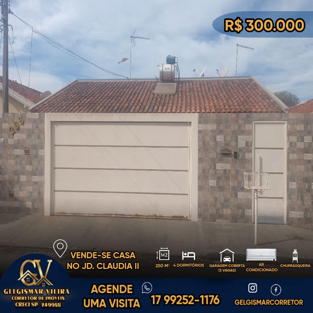 🏡 VENDE-SE CASA NO JARDIM CLAUDIA II - BEBEDOURO - SP 🏡