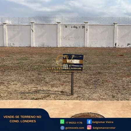 🏡 VENDE-SE TERRENO NO COND. LONDRES - JD. EUROPA- BEBEDOURO-SP🏡