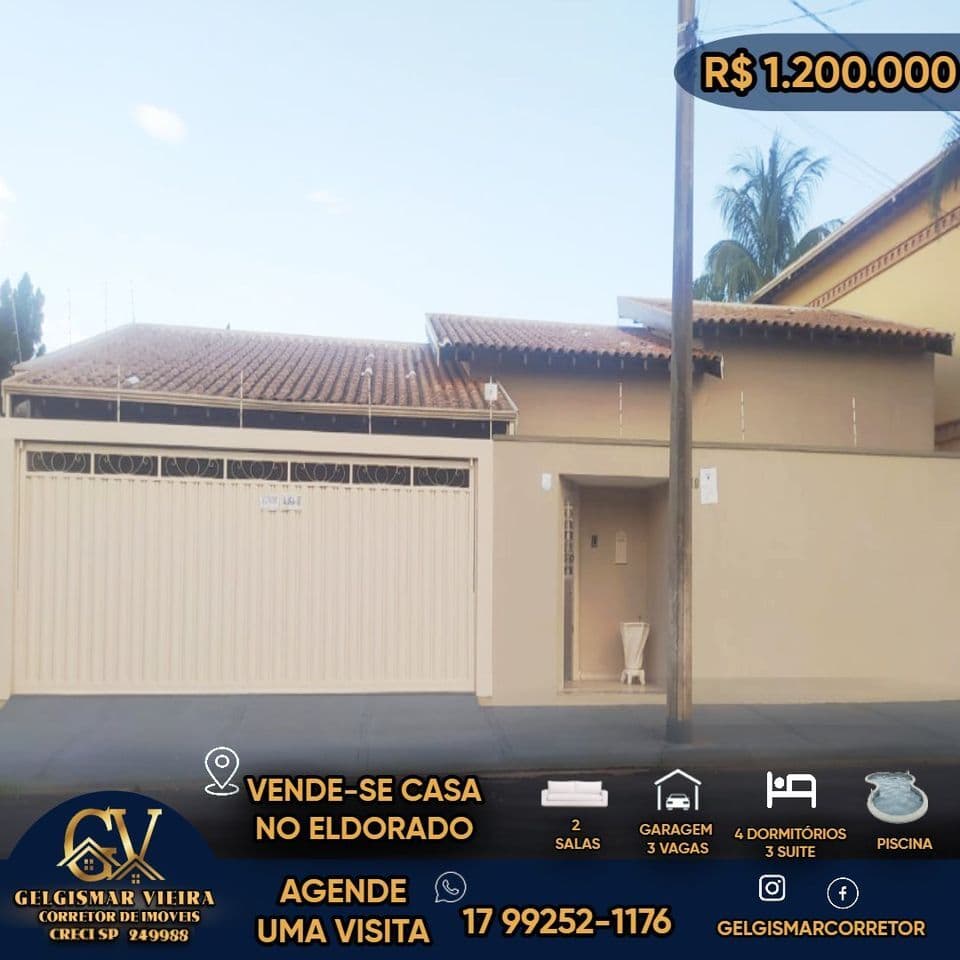 🏡 VENDE-SE CASA NO PARQUE RESIDENCIAL ELDORADO - BEBEDOURO - SP 🏡