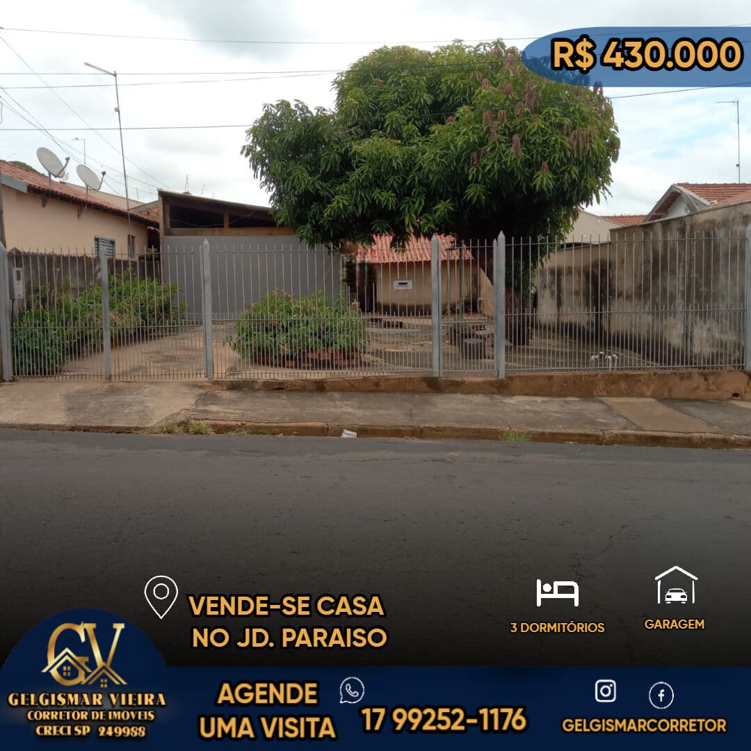 🏡 VENDE-SE CASA NO JD. PARAISO - BEBEDOURO - SP 🏡