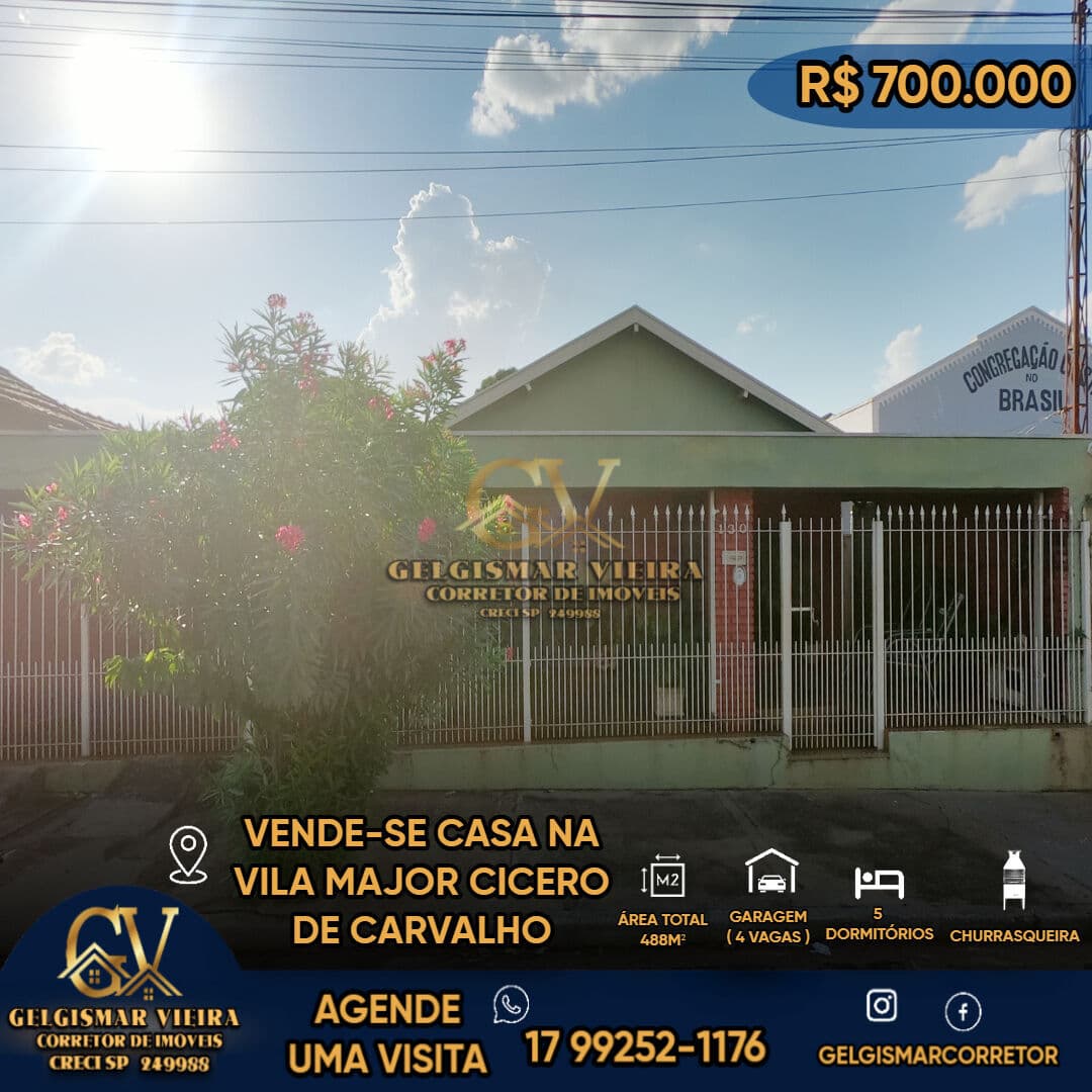 🏡 VENDE-SE CASA NA VILA MAJOR CICERO DE CARVALHO — BEBEDOURO 🏡