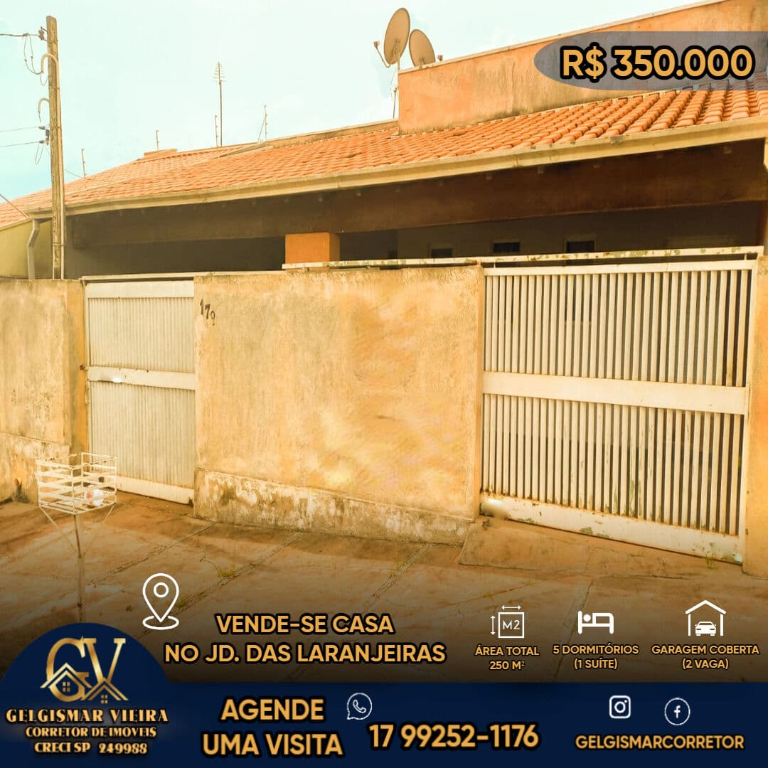 🏡 VENDE-SE CASA NO JARDIM DAS LARANJEIRAS - BEBEDOURO - SP 🏡