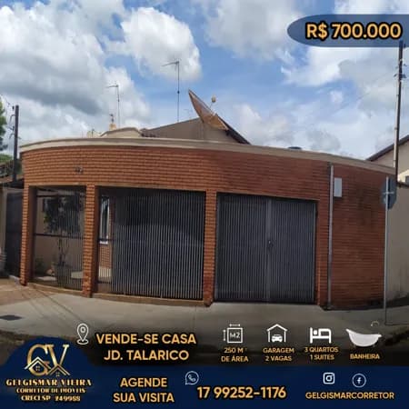 🏡 VENDE-SE CASA NO JD. TALARICO - BEBEDOURO - SP🏡