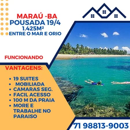 Pousada 19 Quartos, Entre o Mar e o Rio pronta para funcionar montada OPORTUNIDADE.