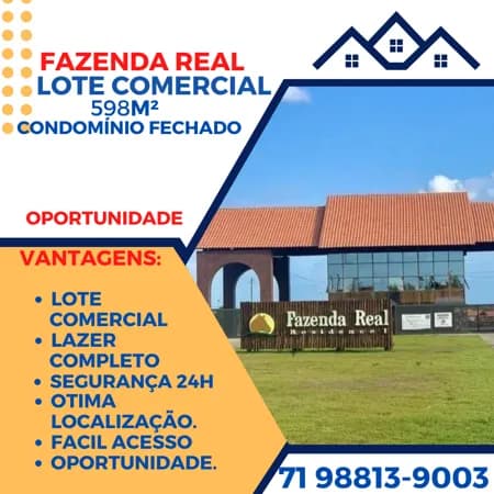 Fazenda real espetacular lote com 599 M2 , a 30Km de Salvador, Lazer completo