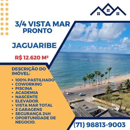 Dumare 104 M², Vista mar , ocean view , Passo 420 mil 2 garagens 1 Suítes, Lazer , Premiere, Jaghua, Hemisphere