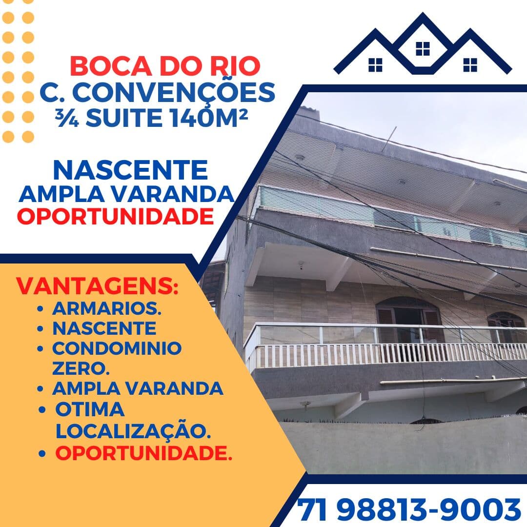 ¾ Boca do Rio armação corsário 140M² estudo troca otima localização oportunidade