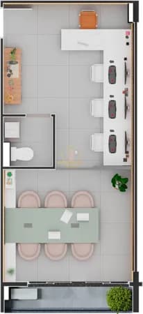 YVY BUSINESS - Salas Comercial de 34 m² na Vila Aviação, Bauru/SP