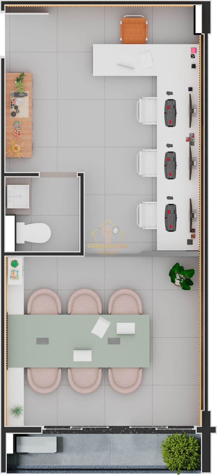 YVY BUSINESS - Salas Comercial de 34 m² na Vila Aviação, Bauru/SP