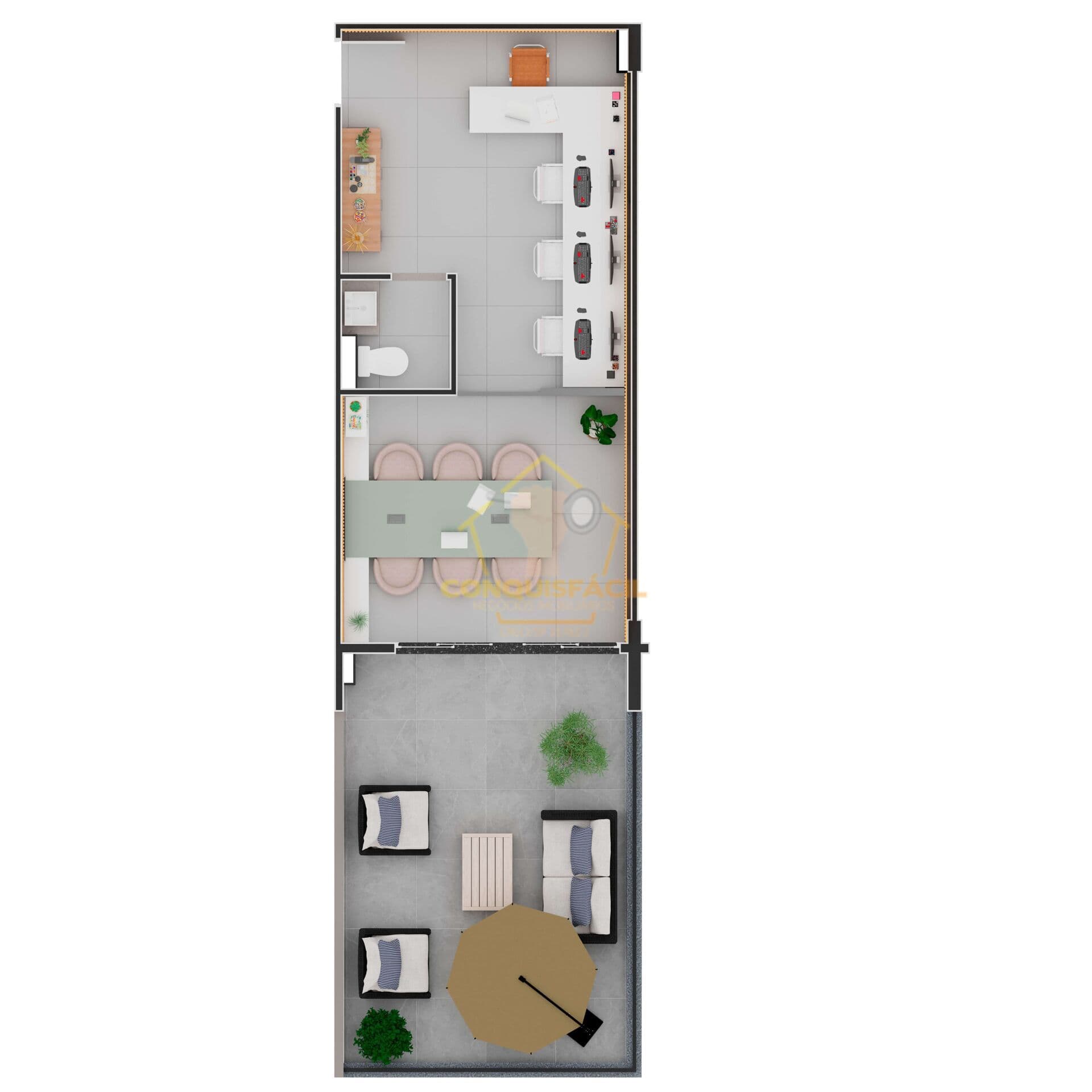 Yvy Business - Sala Comercial de 46 m² na Vila Aviação, Bauru/SP