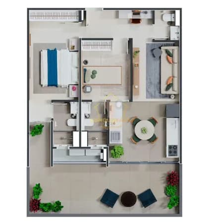 YVY - Apartamento Garden com 80 m² - Vila Aviação, Bauru/SP - Construtora Dinâmica