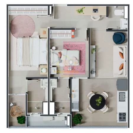 Lançamento YVY na Vila Aviação - Apartamento com 60 m² sendo 2 suítes