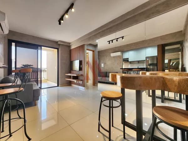 Apartamento mobiliado 2 quartos com suíte no New Home américa no Jardim América