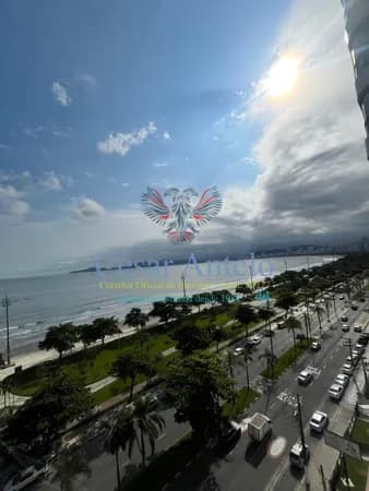 Apartamento MOBILIADO frente ao mar, vista panorâmica da orla de Santos/SP