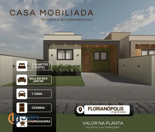 Casa Térrea em Construção de 02 Dormitórios (01 suíte) na Praia dos Ingleses - Mobília inclusa!