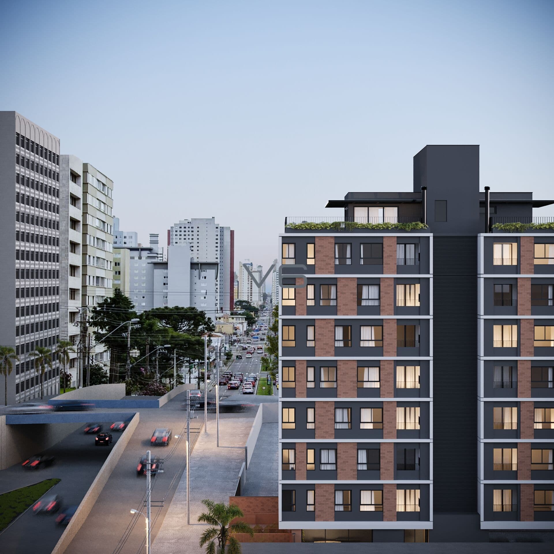 Apartamento padrão com 2 quartos, 52m² privativos, sacada com churrasqueira, no Centro, Curitiba - PR.