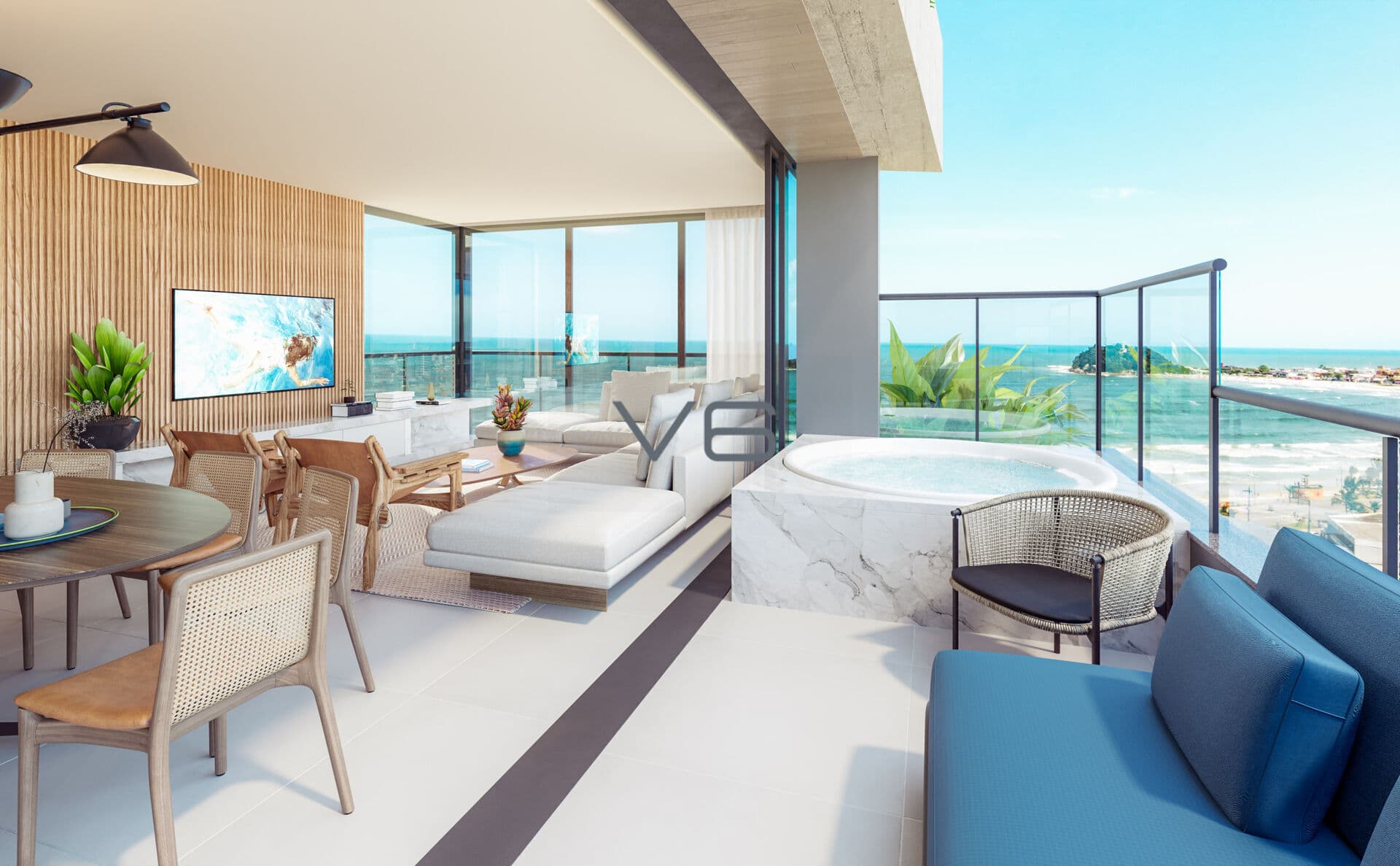 Apartamento Alto Padrão com 256,05 m² privativos, 4 suítes, 4 vagas de garagem, em Guaratuba - PR.