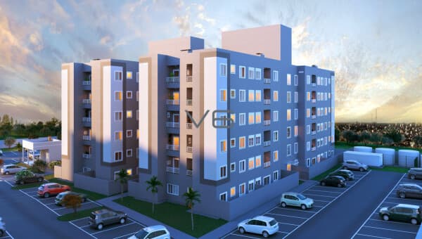 Apartamento padrão com 2 quartos, 42,39 m² privativos, 1 vaga de garagem, no Novo Mundo, Curitiba - PR.