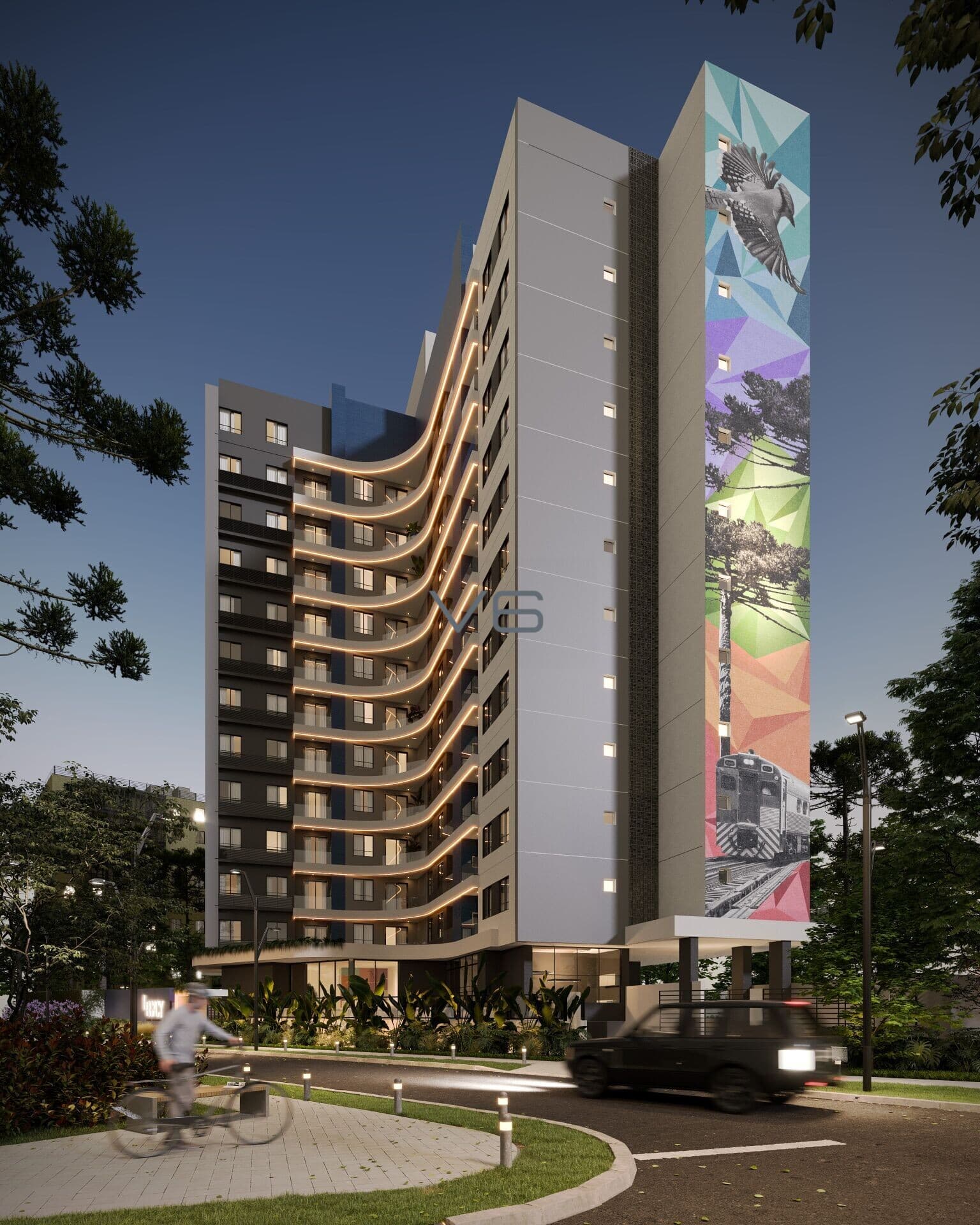 Apartamento padrão com 2 quartos, 59m² privativos, 1 vaga de garagem, no Centro, Pinhais - PR.