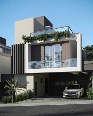 Casa em Condomínio com 250 m² privativos, 3 suítes, 2 vagas de garagem, no Cascatinha, Curitiba - PR.