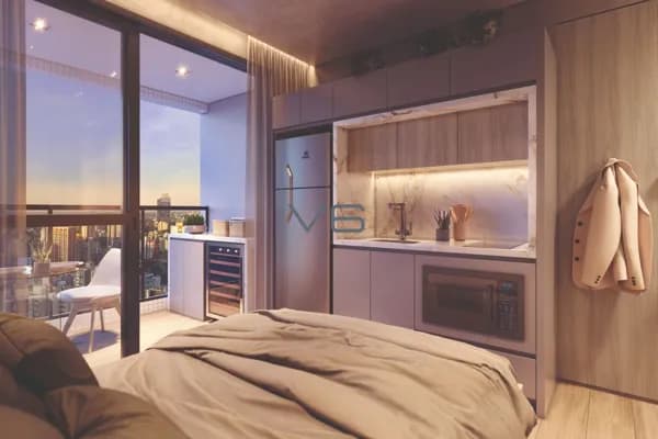 Apartamento Studio de 23,75m² privativos, no Centro, Curitiba - PR.