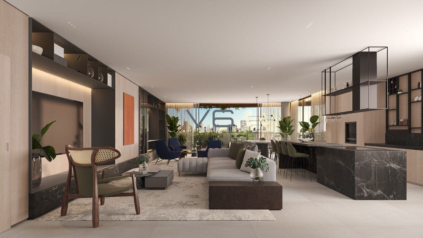 Apartamento Alto Padrão com 3 suítes, 233 m² privativos, 4 vagas de garagem, no Batel, Curitiba-PR.