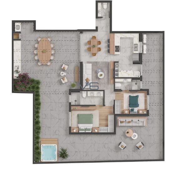 Apartamento Garden com 2 Quartos - 2 Suítes - 2 Vagas de Garagem, - 99,15m² Privativos - Alto da Glória, Curitiba -PR.