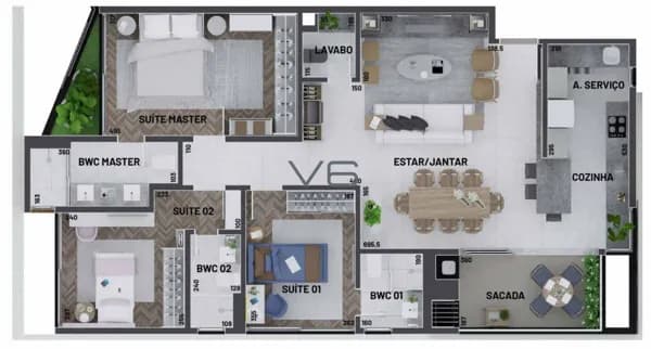 Apartamento Padrão com 3 Suítes - 2 Vagas de Garagem - 121,9m ² Privativos - na Mêrces, Curitiba-PR.