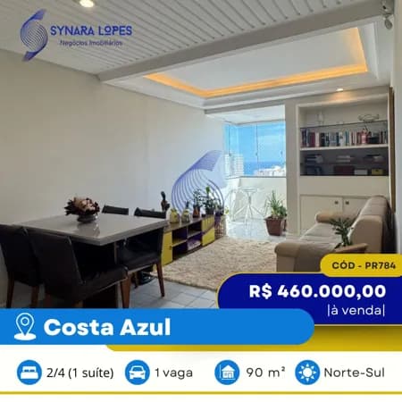 VENDO APARTAMENTO 80 M² | 02 QUARTOS | EDIFÍCIO SANTA INÊS | COSTA AZUL | SALVADOR | BAHIA
