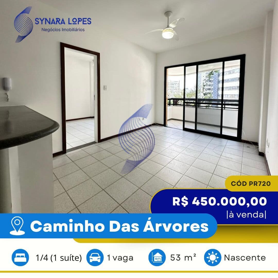 VENDO APARTAMENTO 53 M² | 01 QUARTO | EDIFÍCIO MAR DO HAVAÍ | CAMINHO DAS ÁRVORES | SALVADOR | BAHIA