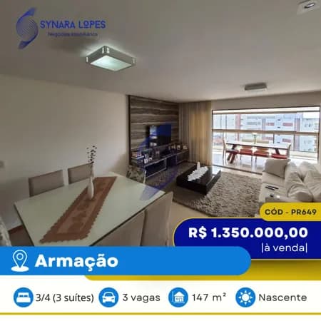 VENDO APARTAMENTO 147 M² | 03 QUARTOS | TERRAZZO DEL MARE | ARMAÇÃO | SALVADOR | BAHIA