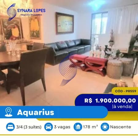 VENDO APARTAMENTO 178 M² | 03 QUARTOS | EDIFÍCIO ICONE | AQUARIUS | SALVADOR | BAHIA