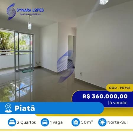 VENDO APARTAMENTO 50 M² | 02 QUARTOS | COLINA DE PIATÃ | PIATÃ | SALVADOR | BAHIA