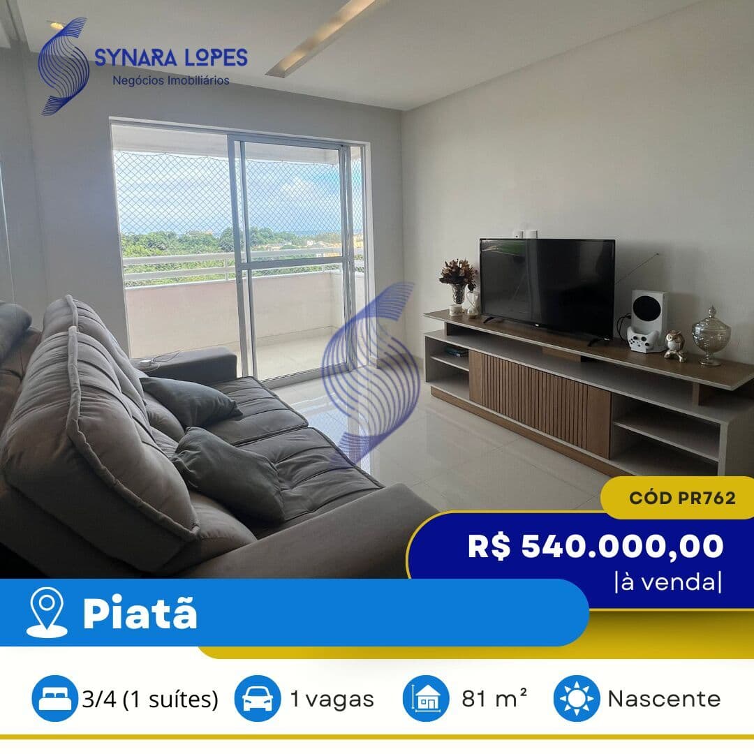 VENDO APARTAMENTO 81 M² | 03 QUARTOS | COLINA DE PIATÃ | PIATÃ | SALVADOR | BAHIA