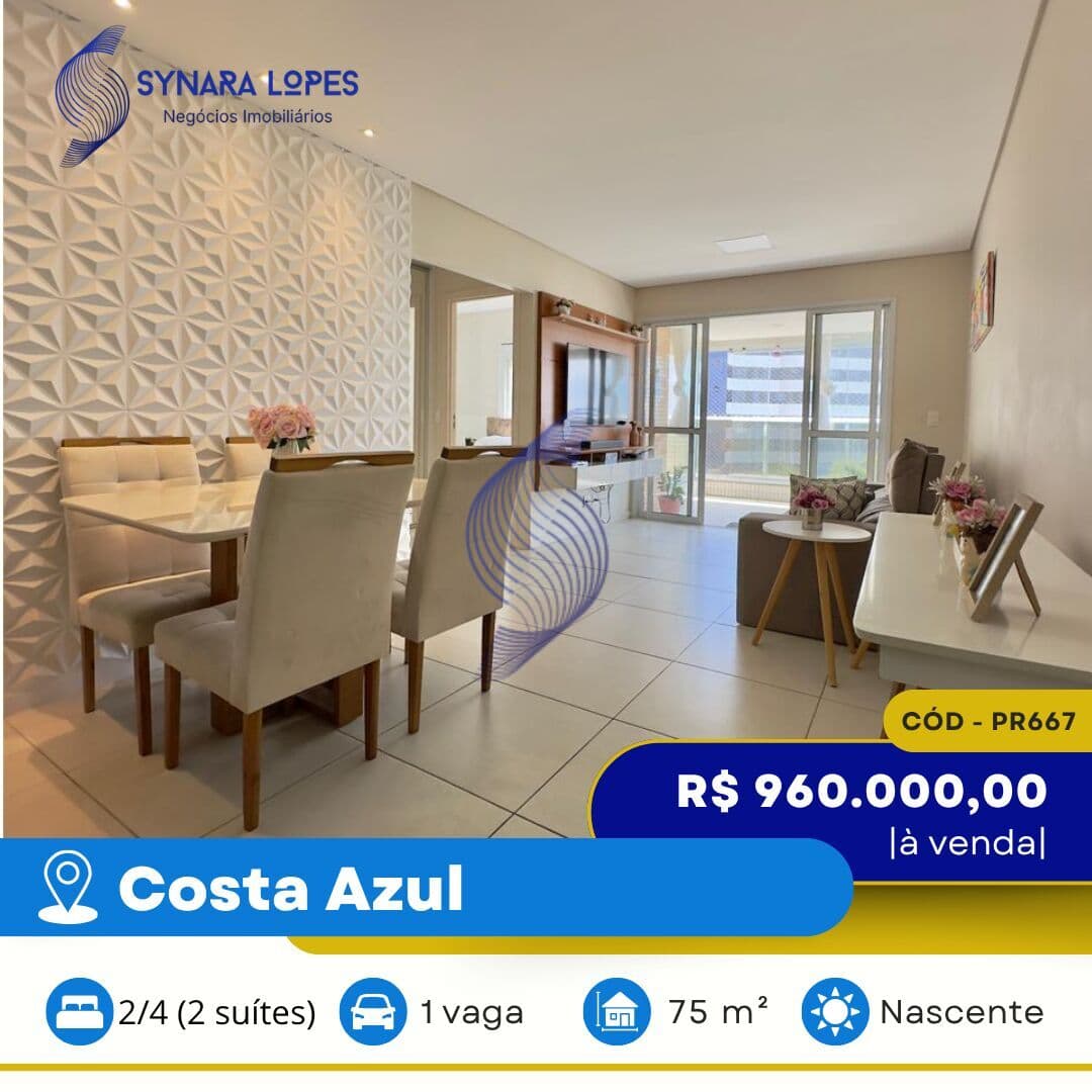 VENDO APARTAMENTO 75 M² | 02 QUARTOS | EDIFÍCIO MIRAMAR | COSTA AZUL | SALVADOR | BAHIA