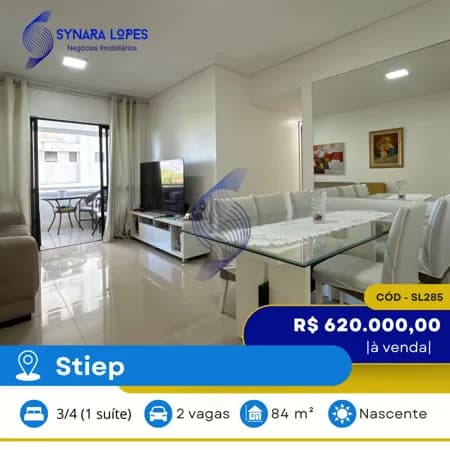 VENDO APARTAMENTO 84 M² | 03 QUARTOS | EDIFÍCIO JOÃO VICTOR GUIMARÃES | STIEP | SALVADOR | BAHIA