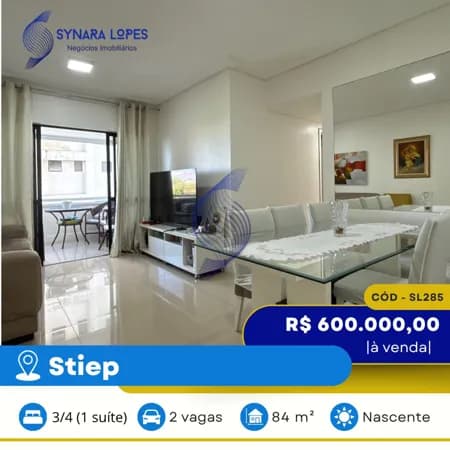 VENDO APARTAMENTO 84 M² | 03 QUARTOS | EDIFÍCIO JOÃO VICTOR GUIMARÃES | STIEP | SALVADOR | BAHIA