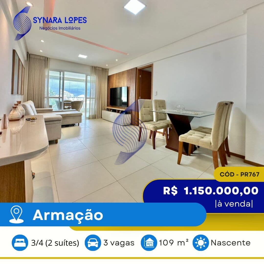 VENDO APARTAMENTO 109 M² | 03 QUARTOS | RESIDECIAL BAHIA MAR | ARMAÇÃO | SALVADOR | BAHIA